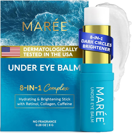 MAREE Under Eye Balm Stick Hydrating Retinol Caffeine Under Eye Brightener Stick for Older Women Collagen Undereye Cream for Dark Circles & Wrinkles