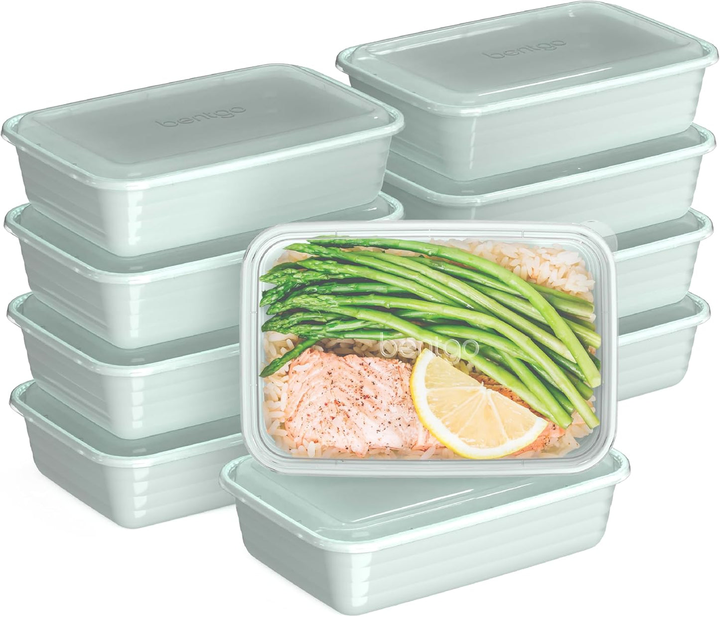 Bentgo Prep - 20-Piece 1-Compartment Reusable Meal Prep Containers with Lids, PFAS & BPA Free Materials, Durable, Microwave
