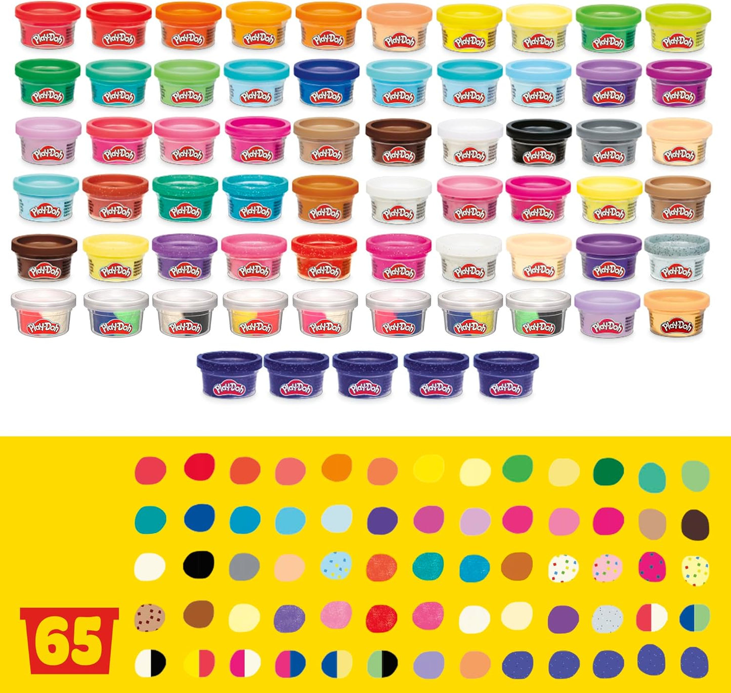 Play-Doh Ultimate Color Collection 65--oz Cans, Includes Sparkle, Confetti & Color Burst, Back to School Classroom Supplies, Preschool