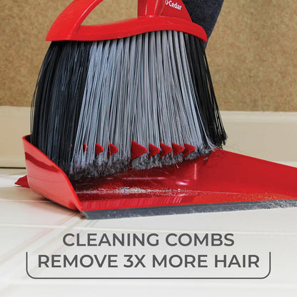 O-Cedar Pet Pro Broom with Step-On Dustpan, Remove 99% with One Sweep, Removes 3 Times More Pet Hair, Quiet Cleaning Tool for Cat and Dog Owners