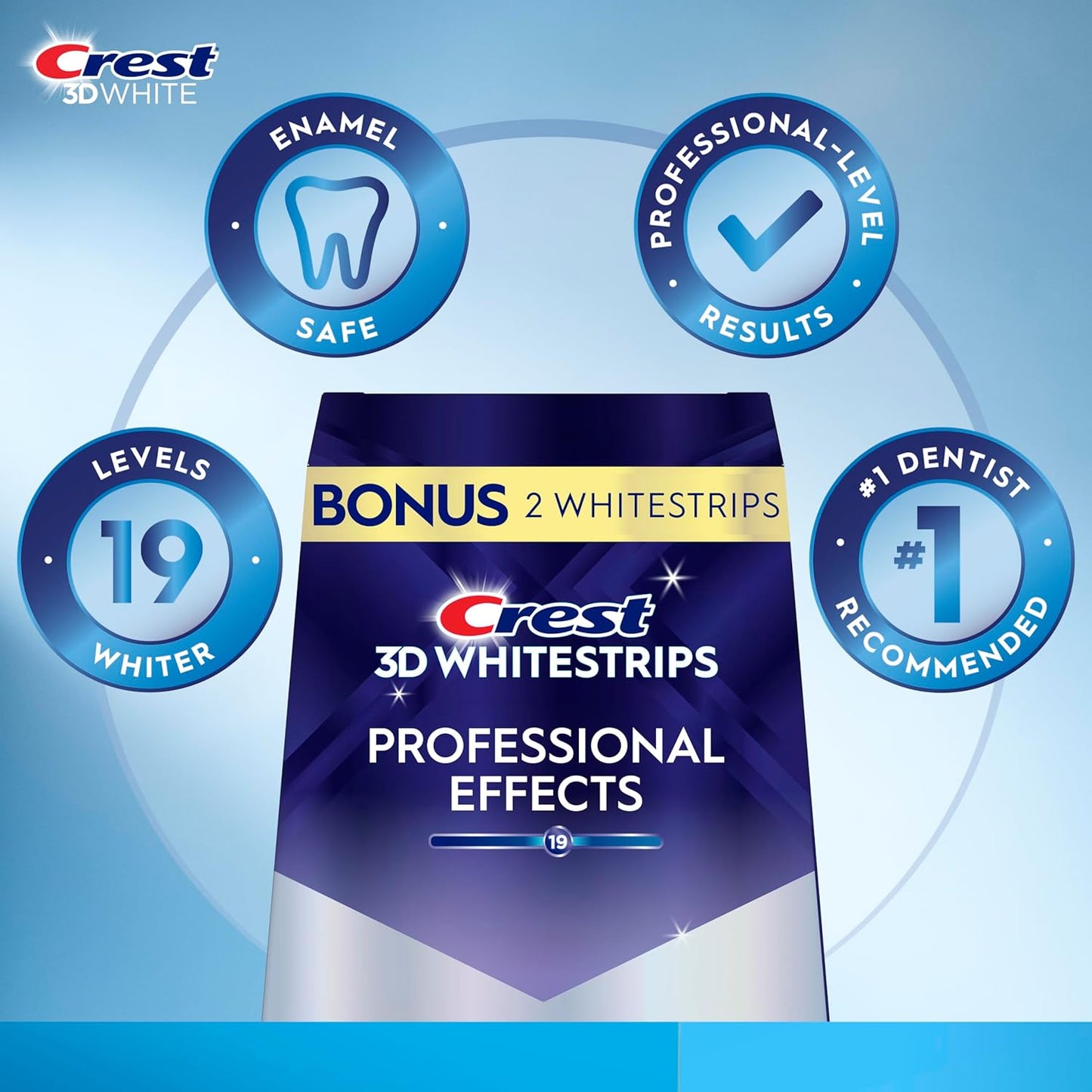 Crest 3D Whitestrips Professional Effects Teeth Whitening Kit, 22 Treatments (20 + 2 Bonus), Each with 1