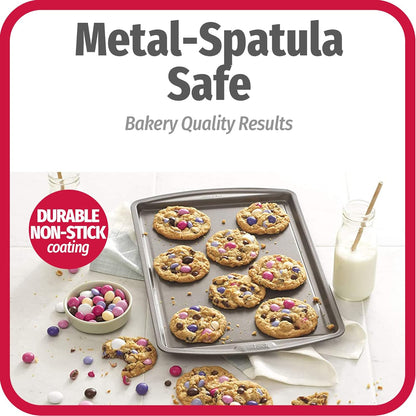 GoodCook Everyday Nonstick Carbon Steel 13 x 9 Baking Sheet Set, 3 Pack Standard-Sized Carbon Steel Cooking Pans, Bakeware