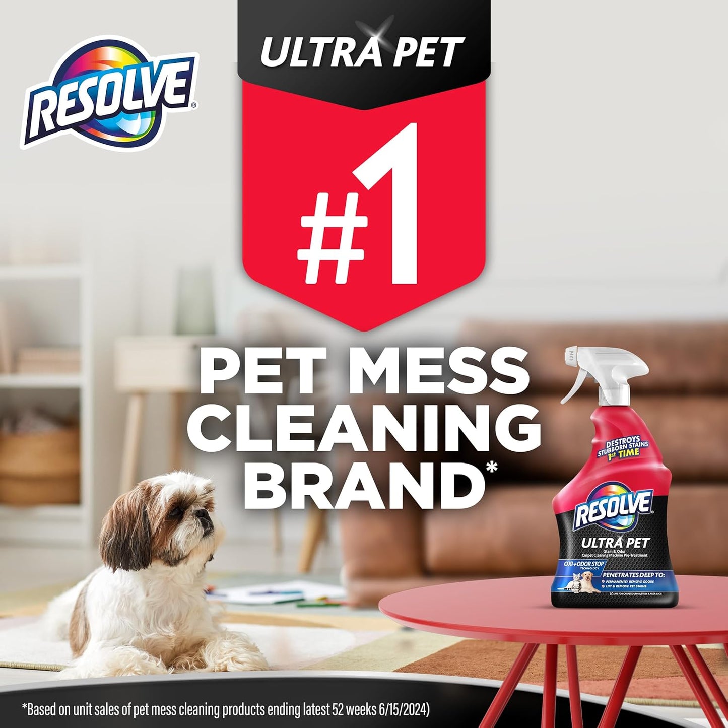 Resolve Ultra Pet Carpet Cleaner Spray for Removal of Pet Stains & Odors, 32oz