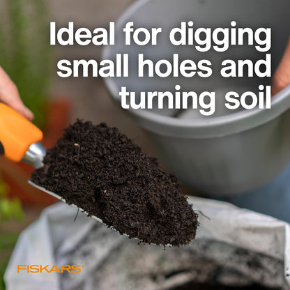 Fiskars Trowel, Heavy Duty Gardening Hand Tool with Hang Hole, For Digging and Planting, Rust Resistant Cast
