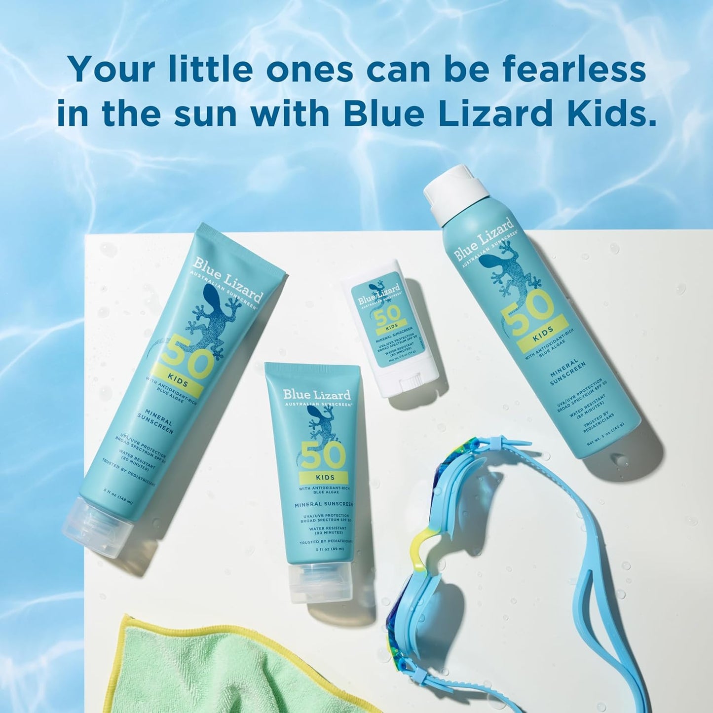 Blue Lizard Kids Mineral SPF 50 Sunscreen Stick, Zinc Oxide, 100% Mineral Actives, Developed for Kids Sensitive Skin, TSA-Friendly