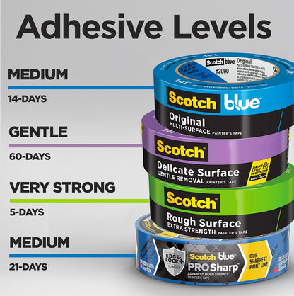 ScotchBlue Original Multi-Surface Painters Tape, 1 Inch Wide (0.94 In. x 60 Yds), 6 Rolls, Blue Paint Tape Protects Surfaces and Removes