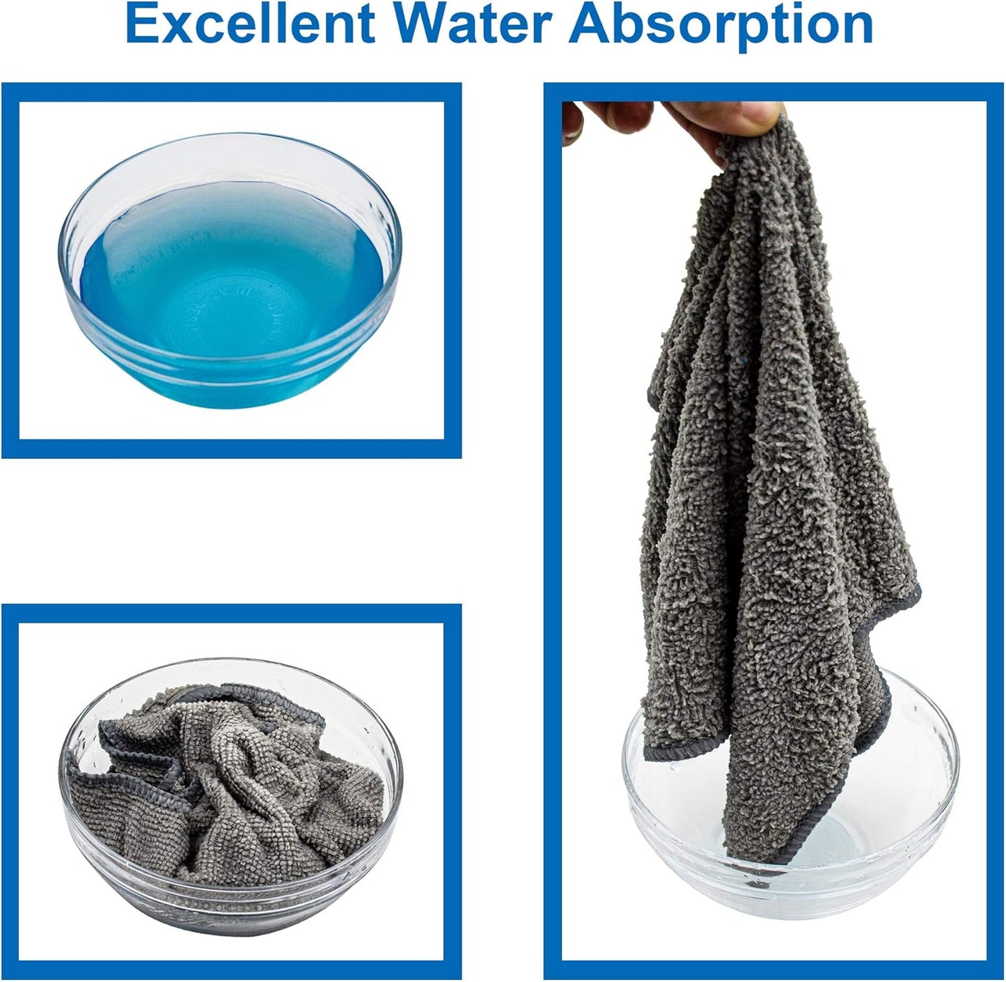 FIXSMITH Microfiber Cleaning Cloth - Pack of 8, Size: 12 x 16 in, Multi-Functional Cleaning Towels, Highly Absorbent Cleaning Rags
