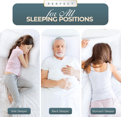 Utopia Bedding Bed Pillows for Sleeping Queen Size (White), Set of 2, Down Alternative Pillow for Sleeping, Cooling Hotel Quality Pillow Set for