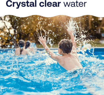 HTH 42049 Pool Care 1" Chlorine Tabs, Swimming Pool Sanitizer with Added Clarifier - Eliminates Bacteria & Algae, Makes Water Clean & Crystal