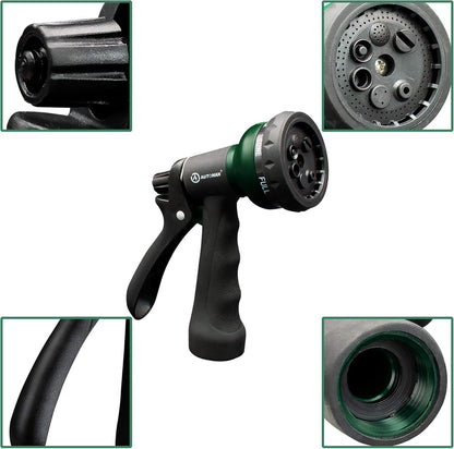 AUTOMAN-Garden-Hose-Nozzle, ABS Water Spray Nozzle with 7 Adjustable Watering Patterns, Slip Resistant for Watering Plants, Lawn&