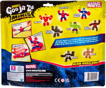 Heroes of Goo Jit Zu Marvel Mega Mini 6 Pack - Superhero Toys, Squishy, Stretchy, Gooey Mini Heroes - Ironman, Spider-Man, Captain