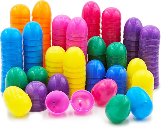 The Dreidel Company Fillable Easter Eggs 50-Pack with Hinge Bulk Colorful Bright Plastic Easter Eggs, Perfect for Easter Egg Hunt, Suprise