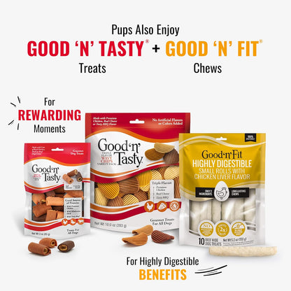 Good n Fun Triple Flavor Kabobs Chews for All Dogs, 24 Ounces, Treat Your Dog to Long-Lasting Chews Made from Beef Hide, Real Chicken, Pork