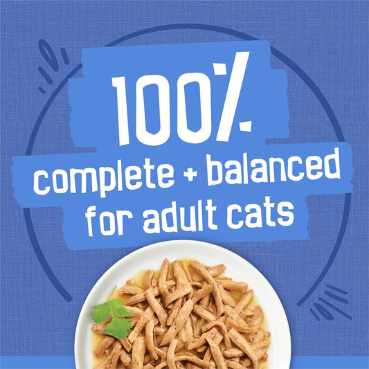 Purina Friskies Wet Cat Food Variety Pack, Shreds With Beef, Turkey and Cheese Dinner, Chicken and Salmon