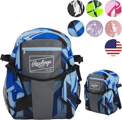 Rawlings, REMIX Backpack Equipment Bag, T-Ball & Youth Baseball / Softball, Royal