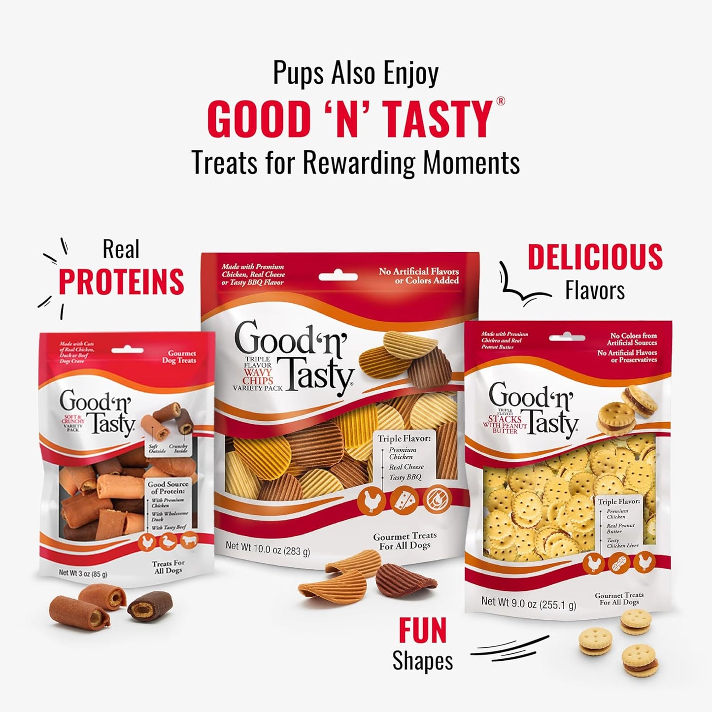 Good n Fun Triple Flavor Kabobs Chews for All Dogs, 24 Ounces, Treat Your Dog to Long-Lasting Chews Made from Beef Hide, Real Chicken, Pork