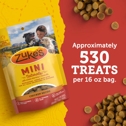 Zukes Mini Naturals Dog Training Treats for Dogs, Pet Treats Made with Real Chicken, 16 oz