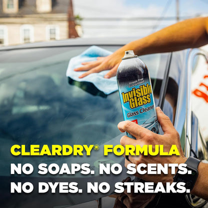 Invisible Glass 91164-2PK Premium Aerosol Glass Cleaner Spray for Car Windshields and Windows, Automotive and Home Window Cleaner