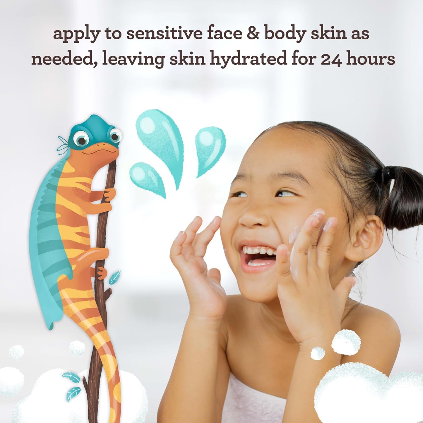 Aveeno Sensitive Skin Face & Body Gel Cream for Kids with Prebiotic Oat, Clinically Proven 24 Hour Hydration for Soft