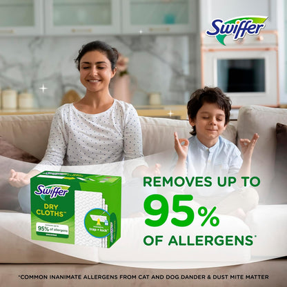 Swiffer Sweep + Mop, Dry Pads Refill, Floor Cleaner for Dirt, Dust, Hair, Cleaning Cloths for Mopping Home, Bathroom, Kitchen, Dust Mop, Floor