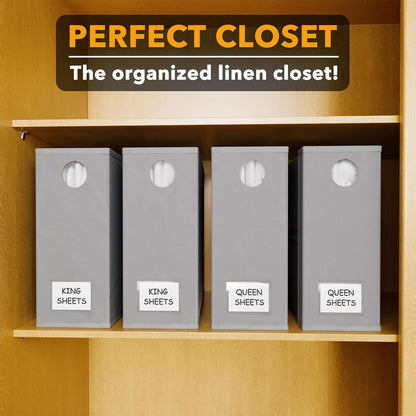 SpaceAid 4 Pack Bed Sheet Organizers and Storage, Foldable Organizer for Linen