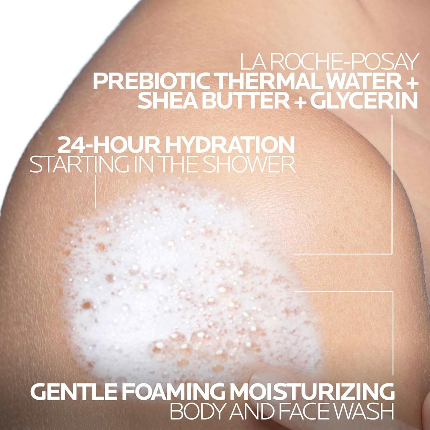 La Roche-Posay Lipikar AP+ Gentle Foaming Moisturizing Wash, Shea Butter + Niacinamide + Glycerin, Moisturizing Body Wash For Dry