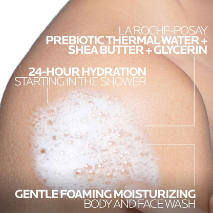 La Roche-Posay Lipikar AP+ Gentle Foaming Moisturizing Wash, Shea Butter + Niacinamide + Glycerin, Moisturizing Body Wash For Dry