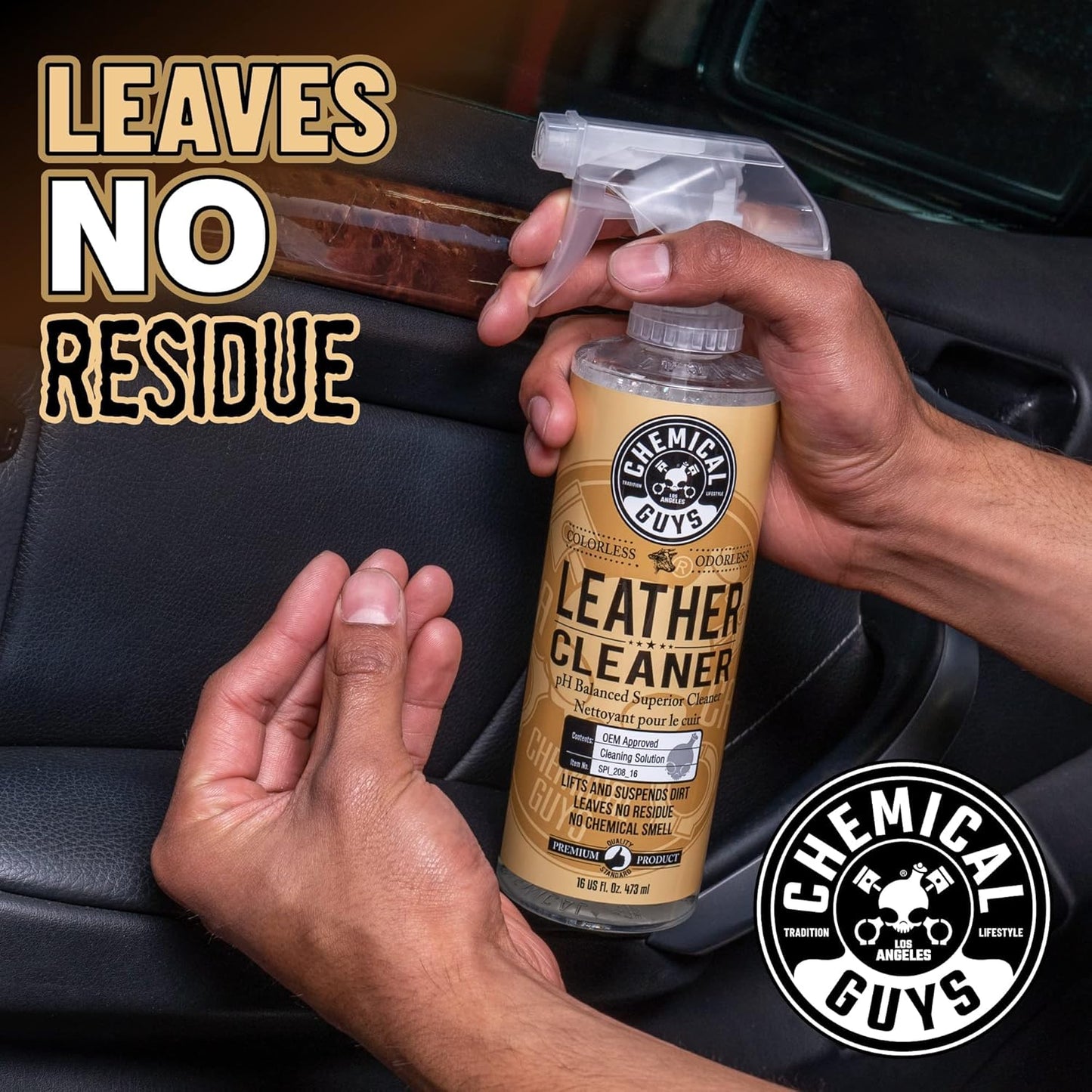 Chemical Guys Leather Cleaner and Conditioner Kit - Car Cleaner and Conditioner, Safely Cleans & Conditions Leather Car Interiors, Furniture