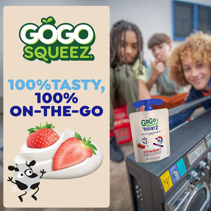GoGo squeeZ yogurtZ Variety Pack, Strawberry & Banana, 3 oz (Pack of 20), Kids Snacks Made from Real Yogurt and Fruit, No Fridge Needed, Gluten