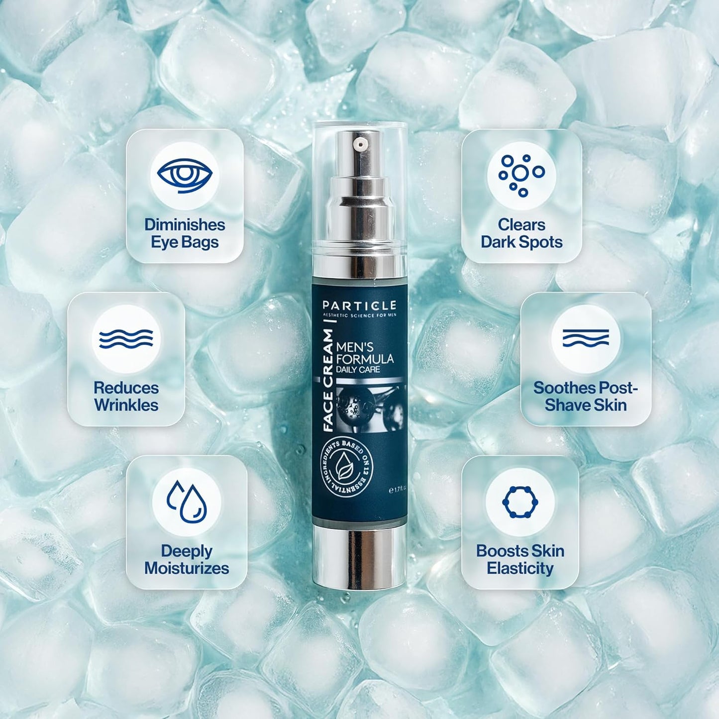 Particle 6-in-1 Face Cream for Men, Mens Daily Hydrating Moisturizer with Vitamin C, Jojoba Oil, Vitamin E & Hyaluronic Acid, Skin Care