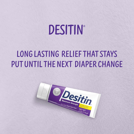 Desitin Maximum Strength Baby Diaper Rash Cream, 40% Zinc Oxide, Hypoallergenic No Added Parabens &