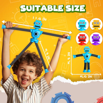 Robot Sensory Travel Roadtrip Toys 4Pcs for Toddlers Kid Boy Year Old Ages 3 4 5 6 7 8