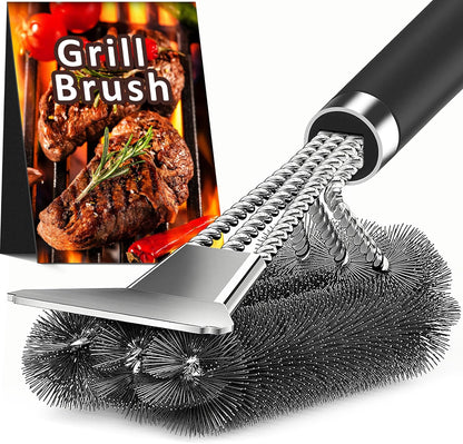 TNTOR Grill Brush with Scraper, 18" Adjustable Handle BBQ Grill Brush for Outdoor