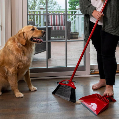 O-Cedar Pet Pro Broom with Step-On Dustpan, Remove 99% with One Sweep, Removes 3 Times More Pet Hair, Quiet Cleaning Tool for Cat and Dog Owners