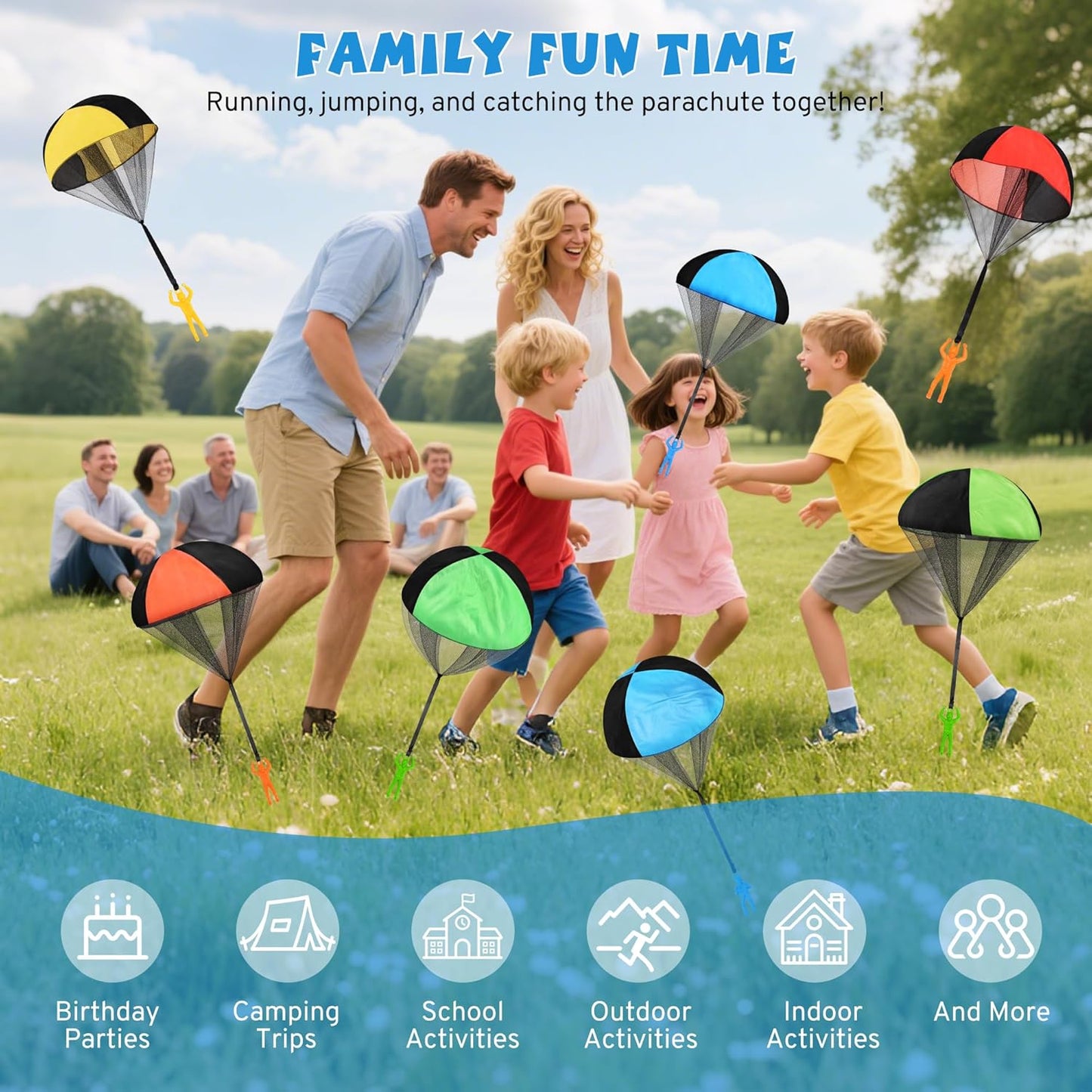 Parachute Toy for Kids, Outdoor Toys Flying Parachute Men, Inside & Outside Toys for or 3 4 5 6 7 8 9 10 11 12 Year