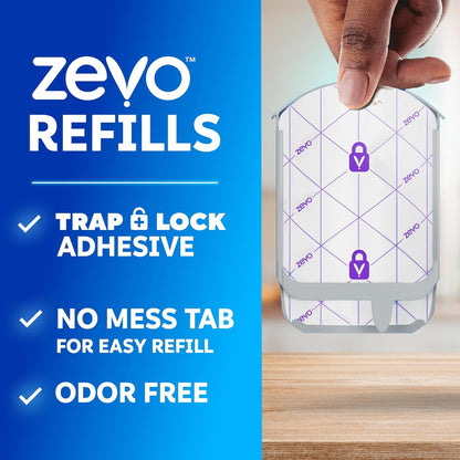 Zevo Flying Insect Trap Official Refill Cartridges - Fits Both Zevo Trap & MAX Indoor Fly Trap - Authentic Trap+Lock Technology to Catch