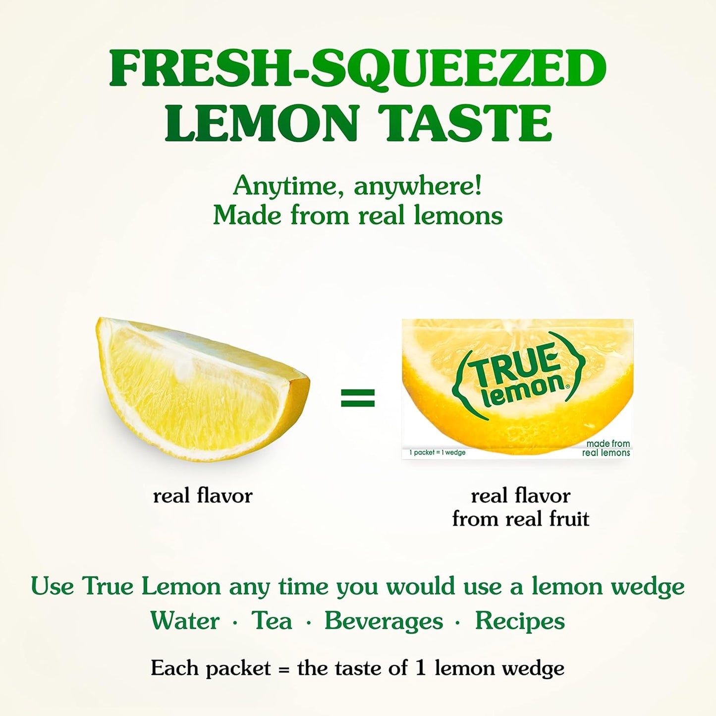 True Lemon 100ct - Water Enhancer - Bulk Dispenser - 0 Calorie Drink Mix Packets For Water - Sugar Free Lemon Flavoring Powder Packets