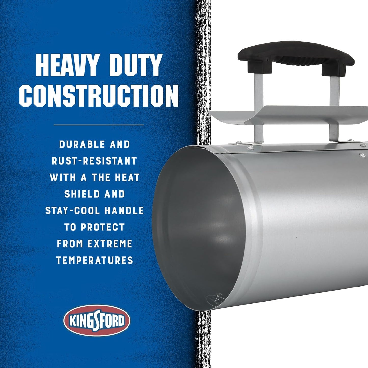 Heavy Duty Deluxe Charcoal Chimney Starter, Large Capacity Zinc Steel BBQ Fire Starter with Heat Shield and Stay-Cool