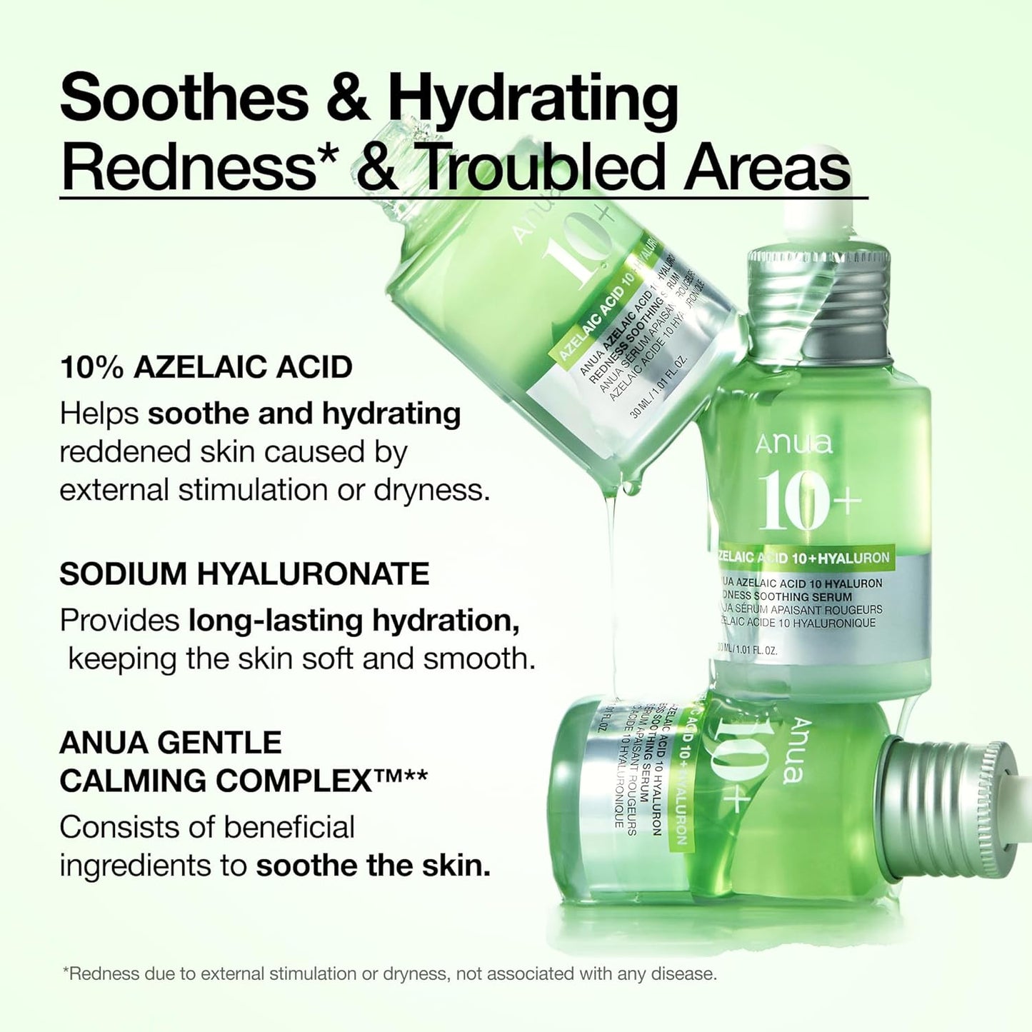 Anua Azelaic Acid 10 Hyaluron Redness Soothing Serum, Facial Serum for Blemish-Prone & Oily-Prone Skin, Lightweight & Hydrating Blemish
