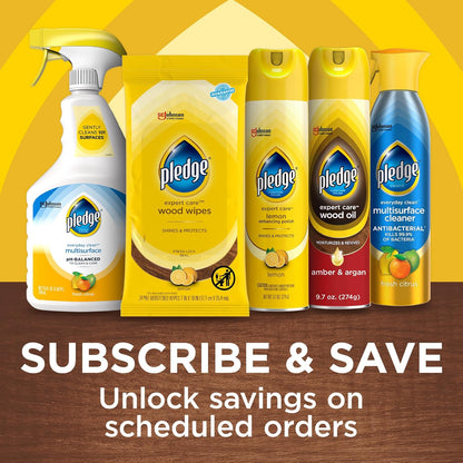 Pledge Enhancing Polish Spray, Wood Furniture & Stainless Steel Polish, Remove Dust and Fingerprints, Fast Shine and