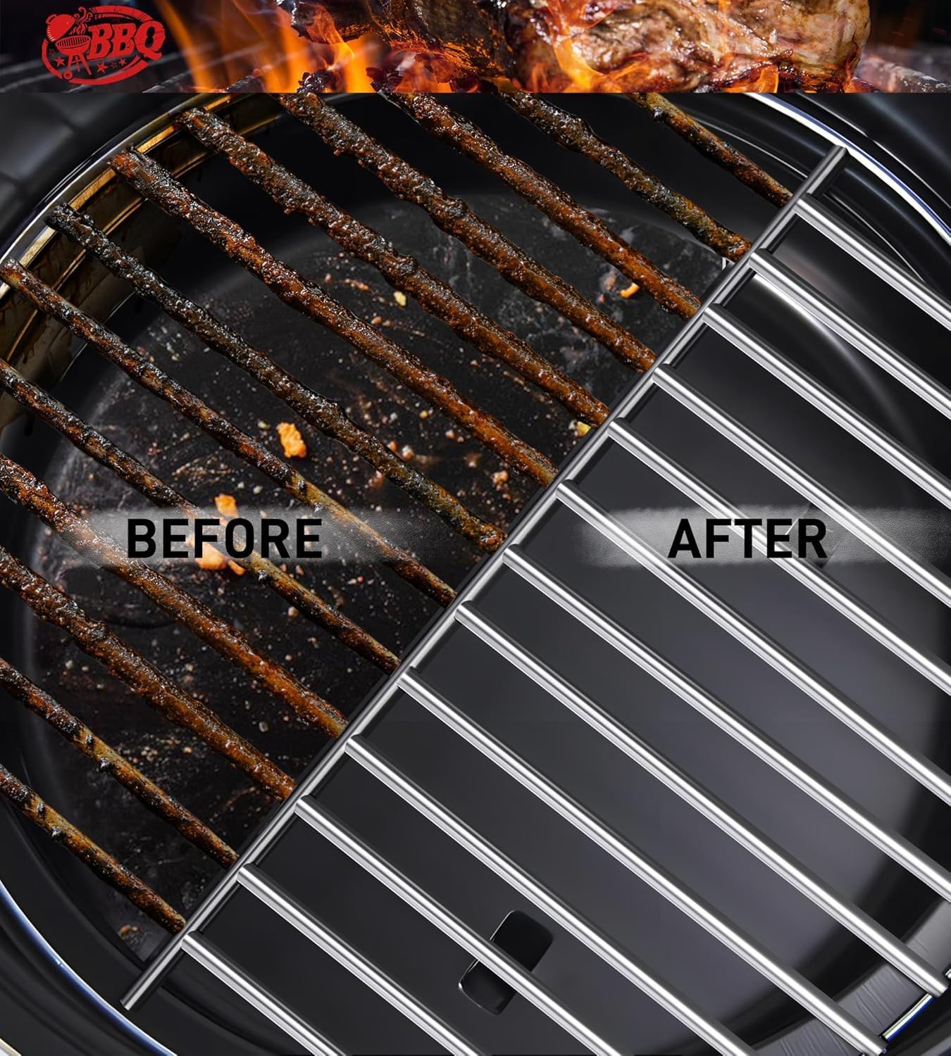 TNTOR Grill Brush with Scraper, 18" Adjustable Handle BBQ Grill Brush for Outdoor