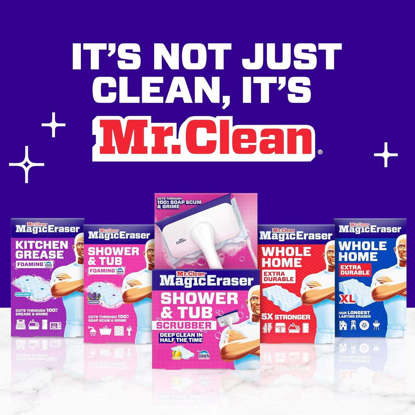 Mr. Clean Magic Eraser Sponge, All Purpose Cleaner, Cleaning Scrubber, Wall, Sneaker, Kitchen, Bathroom, Shower Cleaning Supplies, Melamine