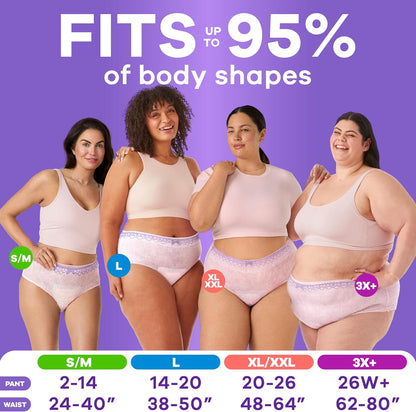 Always Discreet Adult Diapers for Women, Incontinence Underwear, Postpartum Essentials, Disposable Briefs, Max Absorbency, Bladder Leak