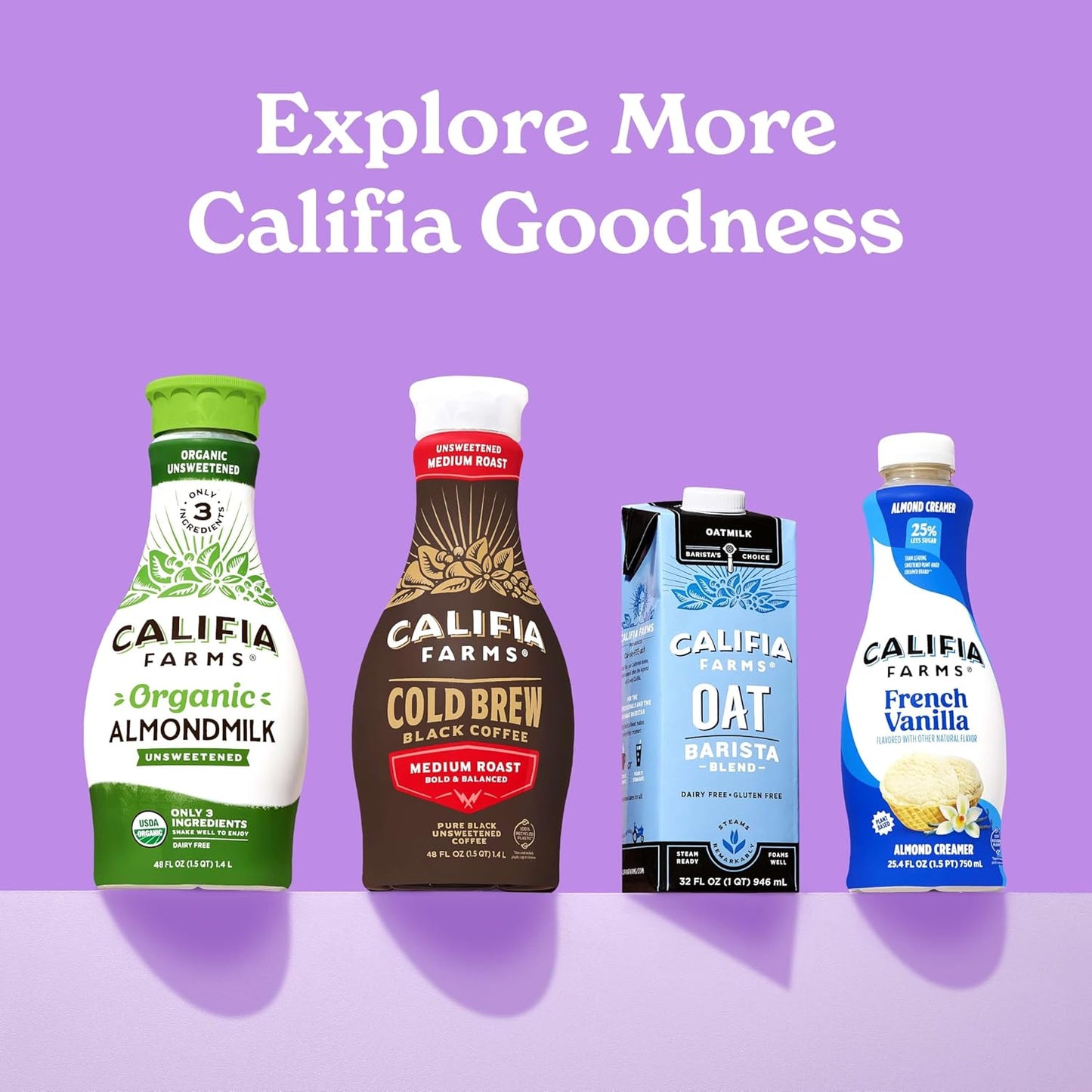 Califia Farms - Oat Barista Blend Oat Milk, 32 Oz (Pack of 6), Shelf Stable, Dairy Free, Plant Based, Vegan, Gluten Free, Non GMO, High