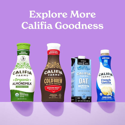 Califia Farms - Oat Barista Blend Oat Milk, 32 Oz (Pack of 6), Shelf Stable, Dairy Free, Plant Based, Vegan, Gluten Free, Non GMO, High