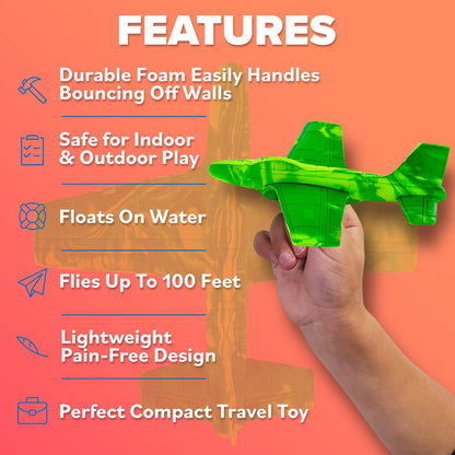 Foam Airplanes - Easter Basket Stuffers for Kids All Ages 4 5 6 7 8 9 10 Year Old - Best Toy Gift - Boy Toys Basket Stuffer Gifts - Fun Easter Gifts