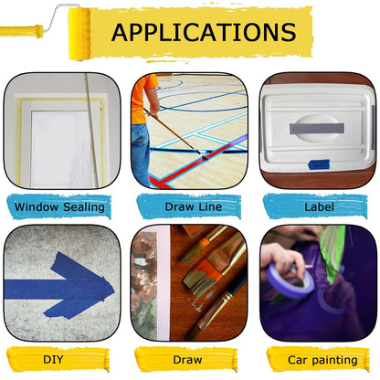 4 Rolls Premium Painters Tape, Blue Tape, Masking Tape, Paint Tape for Multi-Purpose, Painting