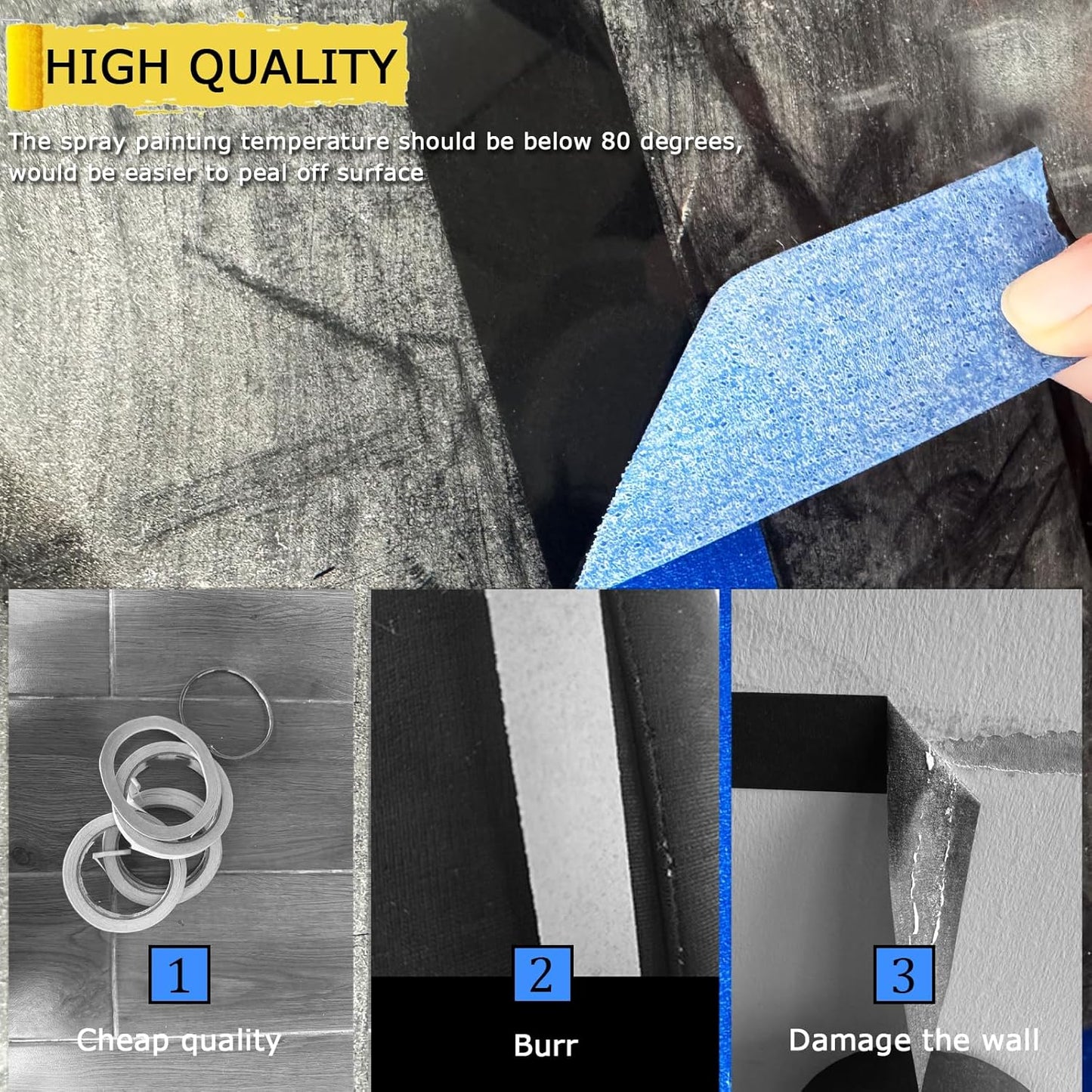 4 Rolls Premium Painters Tape, Blue Tape, Masking Tape, Paint Tape for Multi-Purpose, Painting