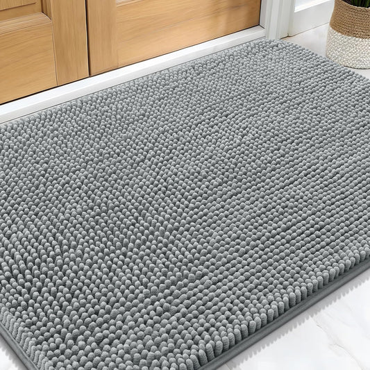 OLANLY Dog Door Mat for Muddy Paws 30x20, Absorbs Moisture and Dirt, Absorbent Non-Slip Washable Doormat, Quick Dry Chenille Mud Mat for