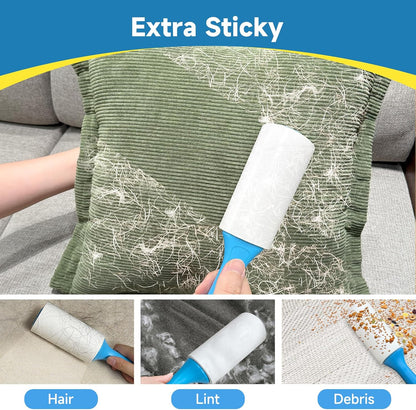 Swihauk 600 Sheets Extra Sticky Lint Rollers for Pet Hair, Easy Spiral Tear Lint Roller for Clothes with Ergonomic